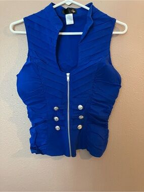 Yes Cobalt Blue Women's Vest with Zip